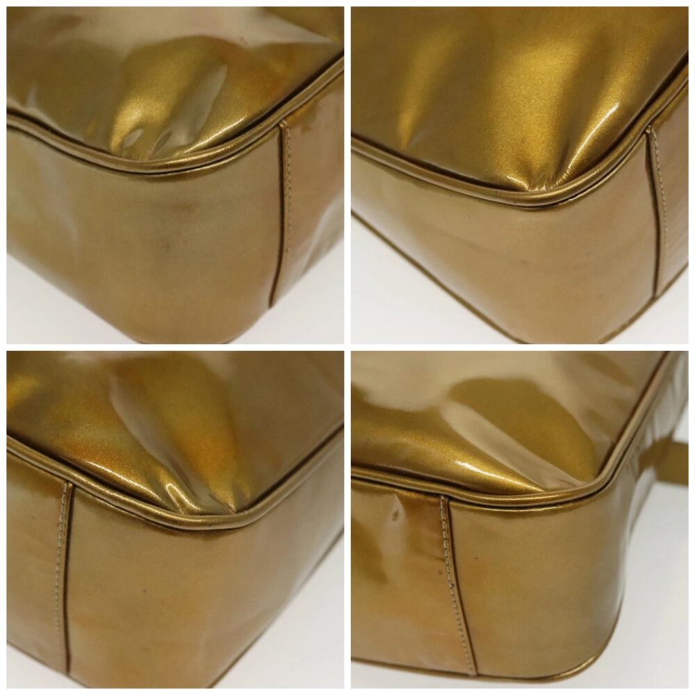 GUCCI Bamboo Hand Bag Patent leather 2way Beige Gold 001 1014 1638 0 Auth BA4761 - Picture 16 of 16
